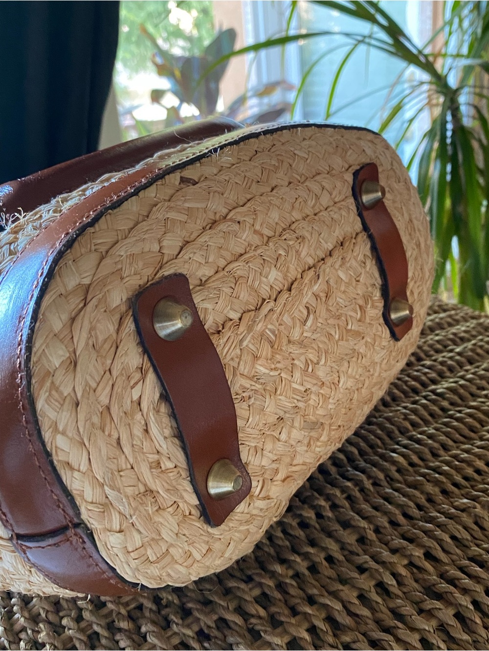 Patricia Nash Mariposa Butterfly Woven Tote Brown Leather Tassel Boho Bag - Picture 6 of 10